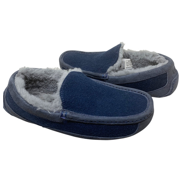 UGG Australia Ascot Moccasins Mens Sz 9 Ocean Blue Suede Shearling Slippers 3233 main image 9